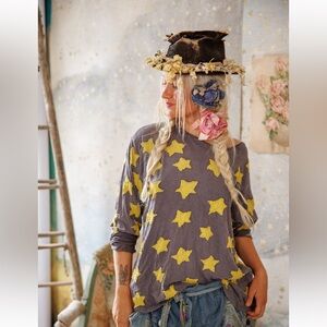 Magnolia Pearl Star Appliqué Viggo Tee in Bravo NWT